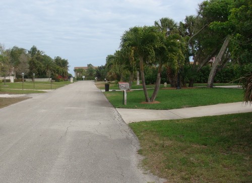 looking down street towards the atlantic ocean