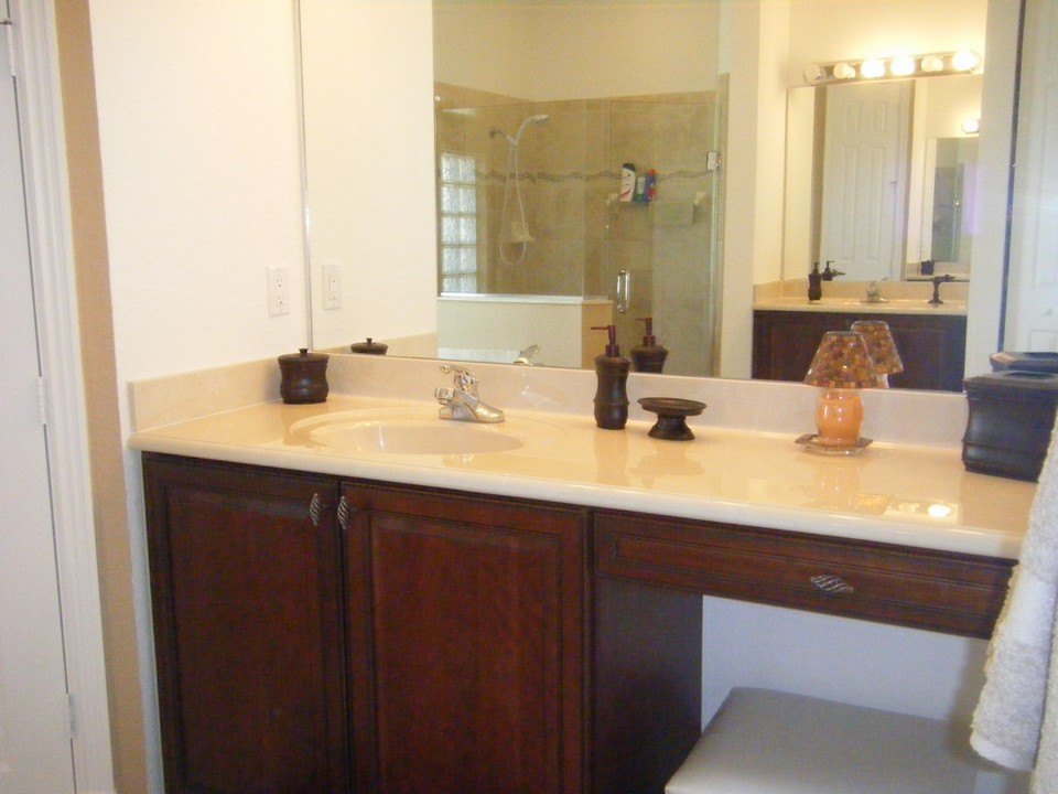 make-up counter in master bath