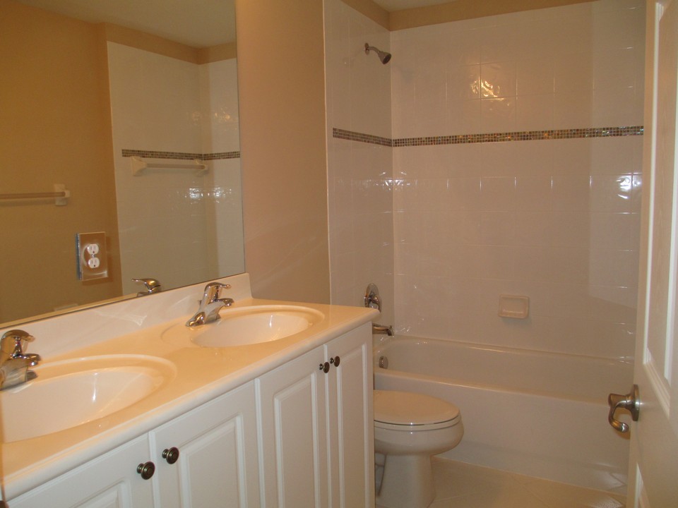 bath on 2nd. floor with raised counters, double sinks