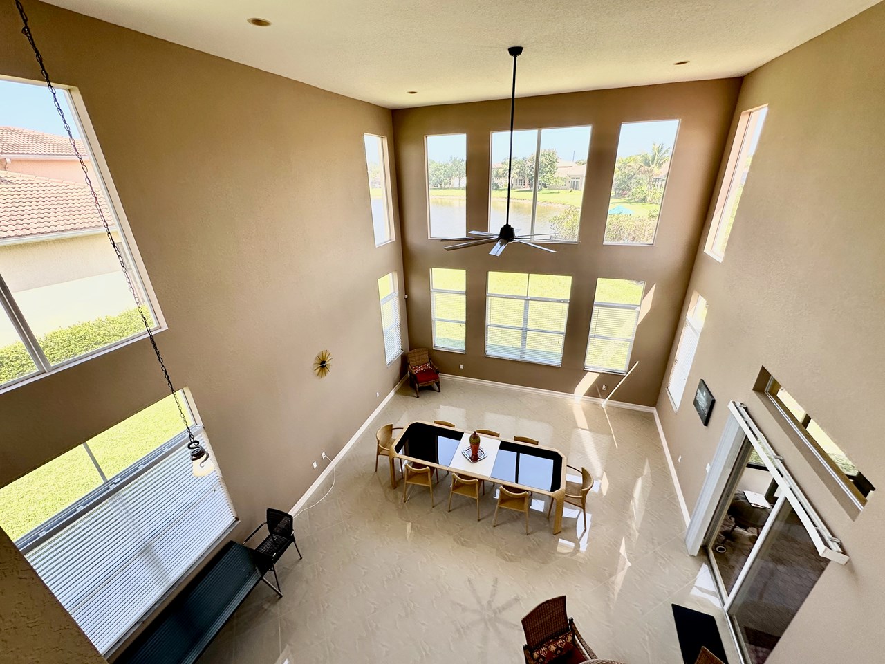 view of breakfast area and family room