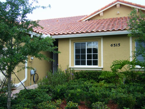front of villa