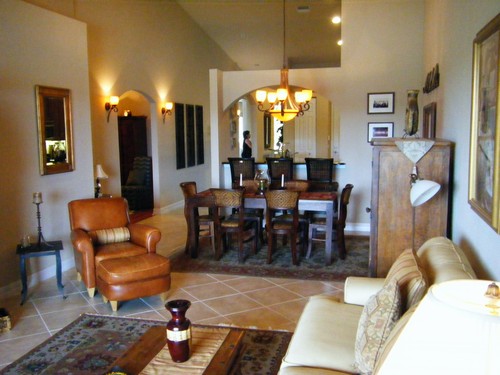view from living room looking to dining room and kitchen