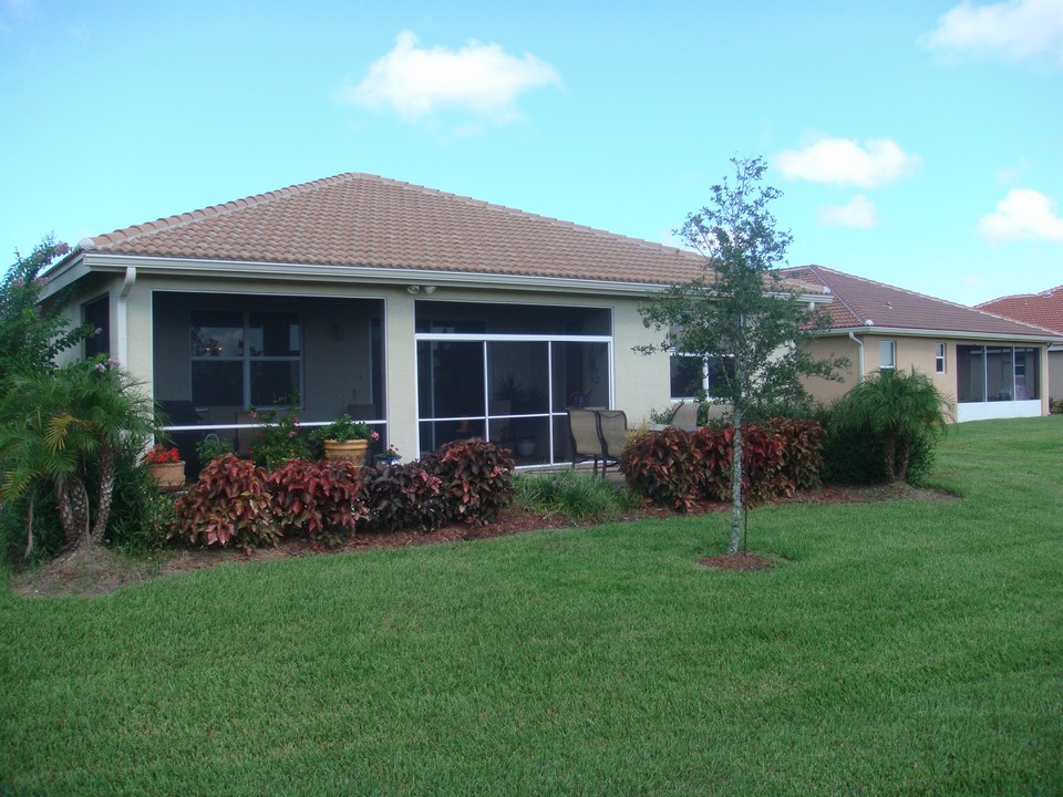 back view with expanded patio