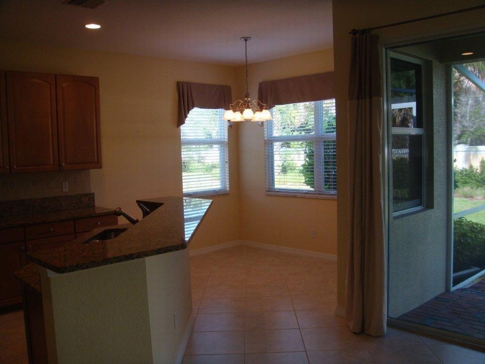 view from family room looking towards breakfast nook