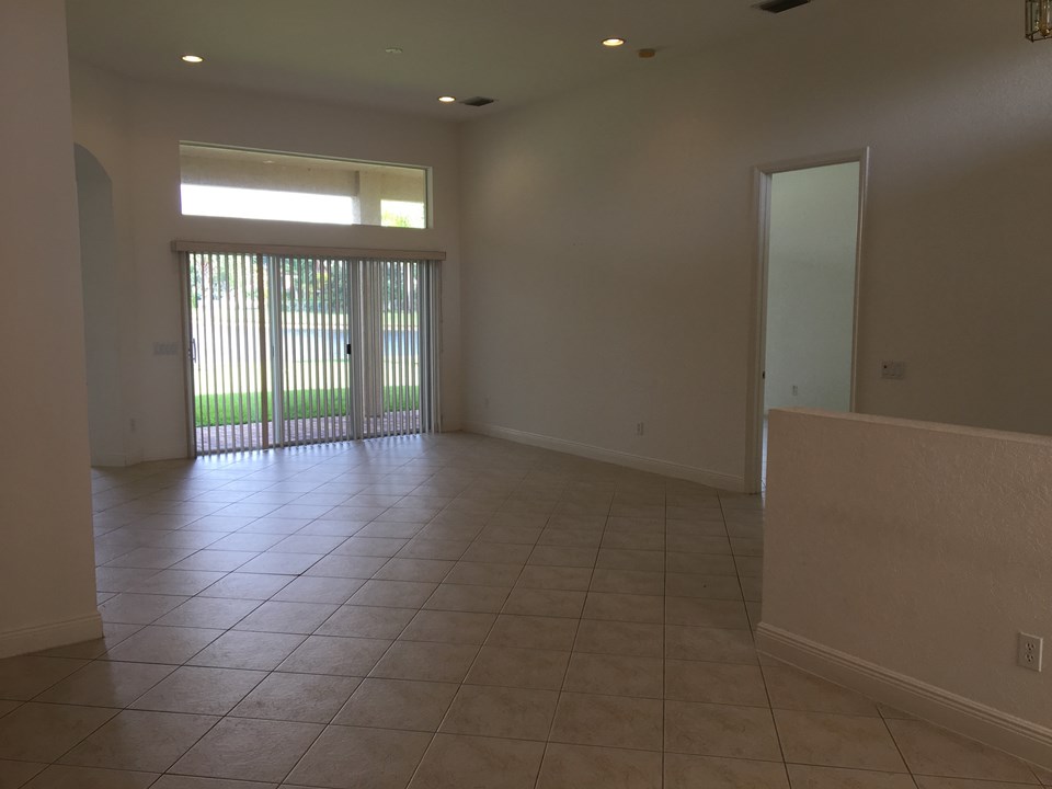 living room with diagonal tile