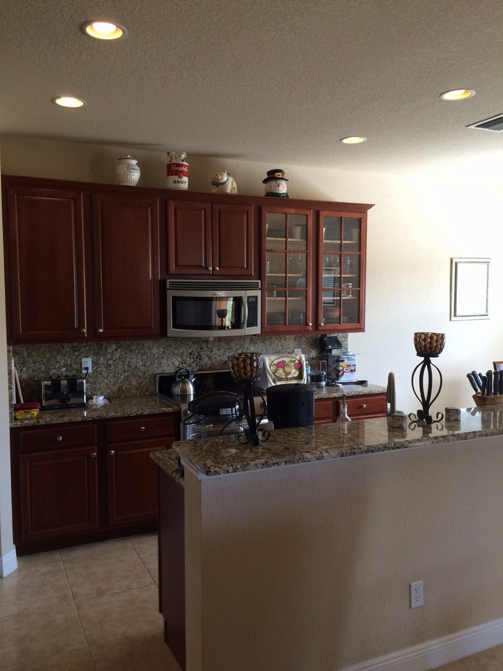 snack counter, upgraded glass cabinet