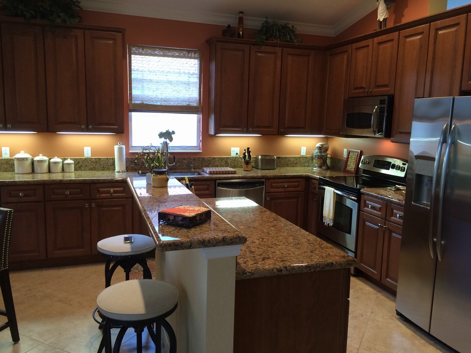 snack counter in kitchen