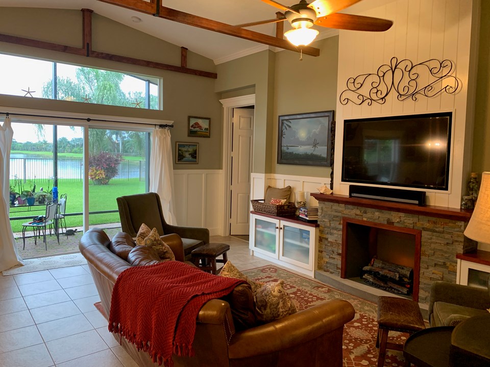great room with sliding doors leading to patio