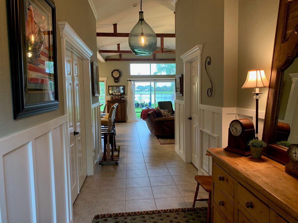 foyer entrance looking to patio and lake