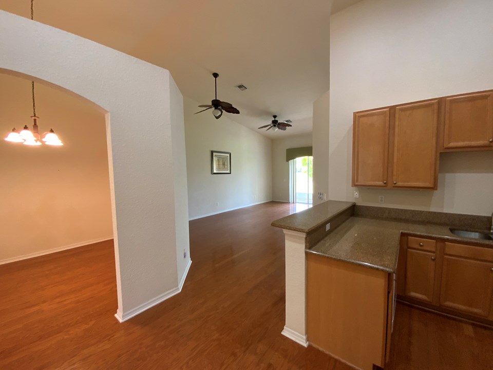 view of den/dr/office from kitchen