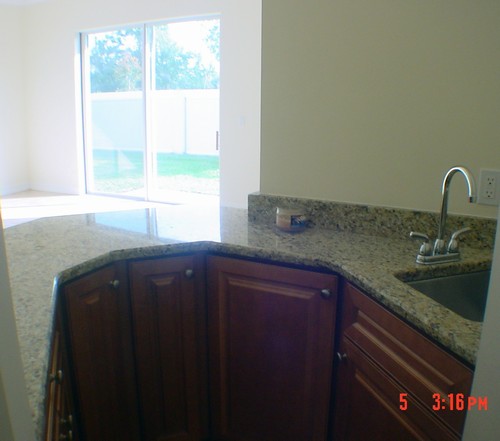wet bar looking into living room