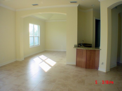 living room, dining room & wet bar