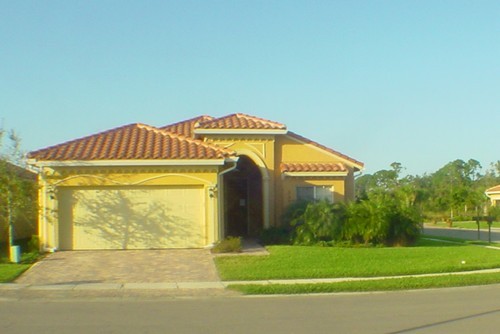 front of house on large corner lot