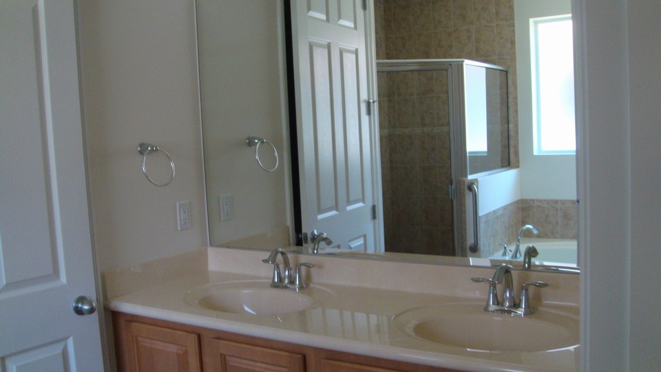 master bath with his & her sinks