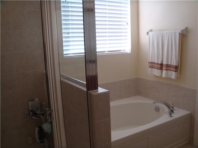 master bath, roman tub and separate shower