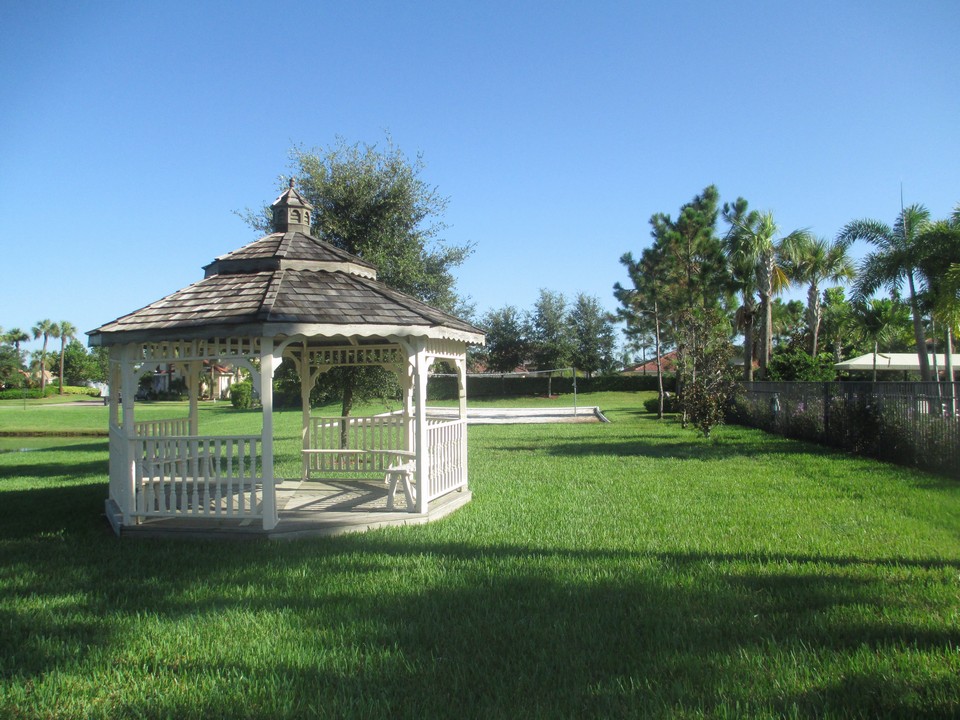 gazebo with sand volleyball court