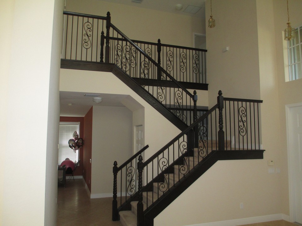 wood & wrought iron staircase