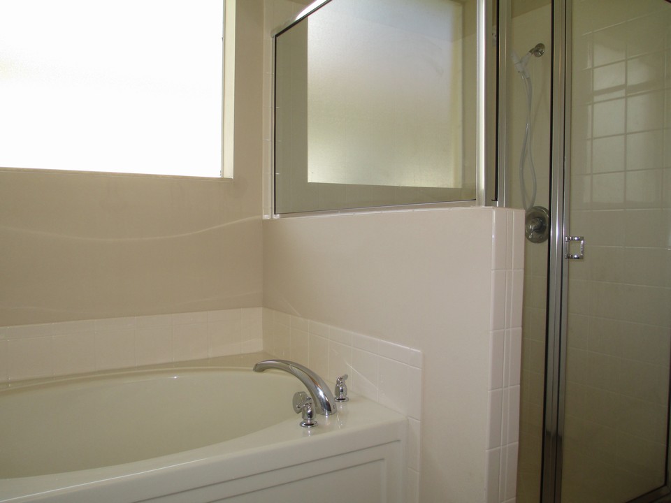 roman tub & separate shower in master bath