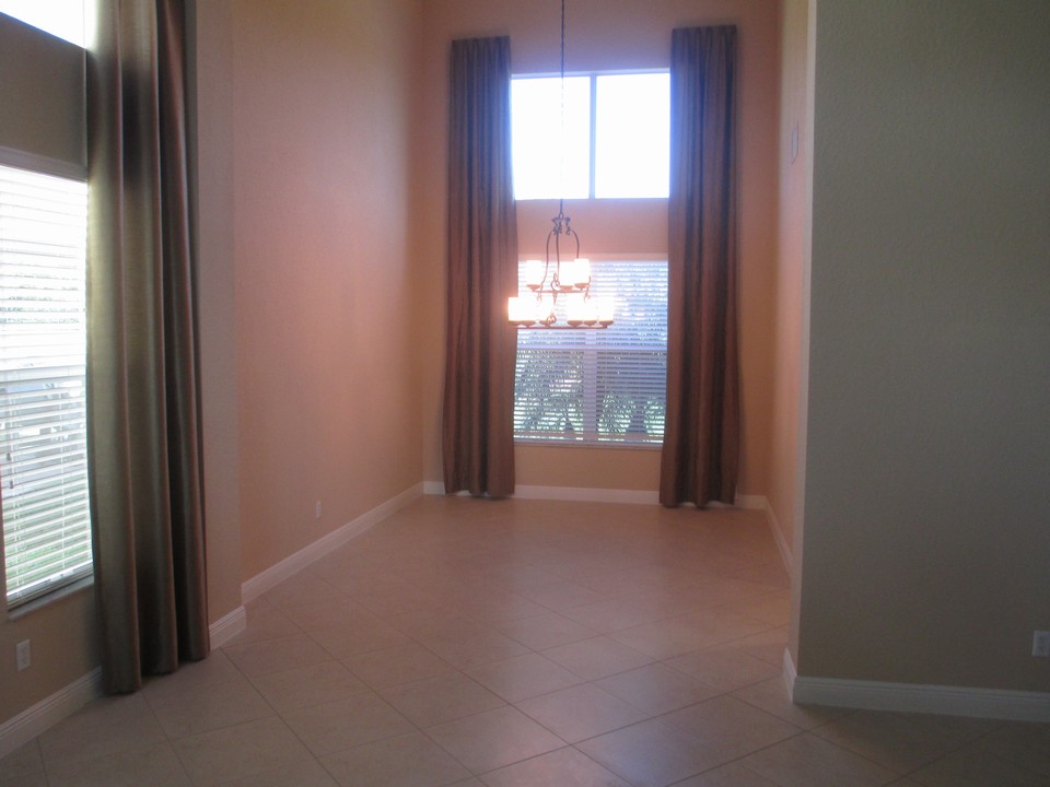 view from living room to dining room