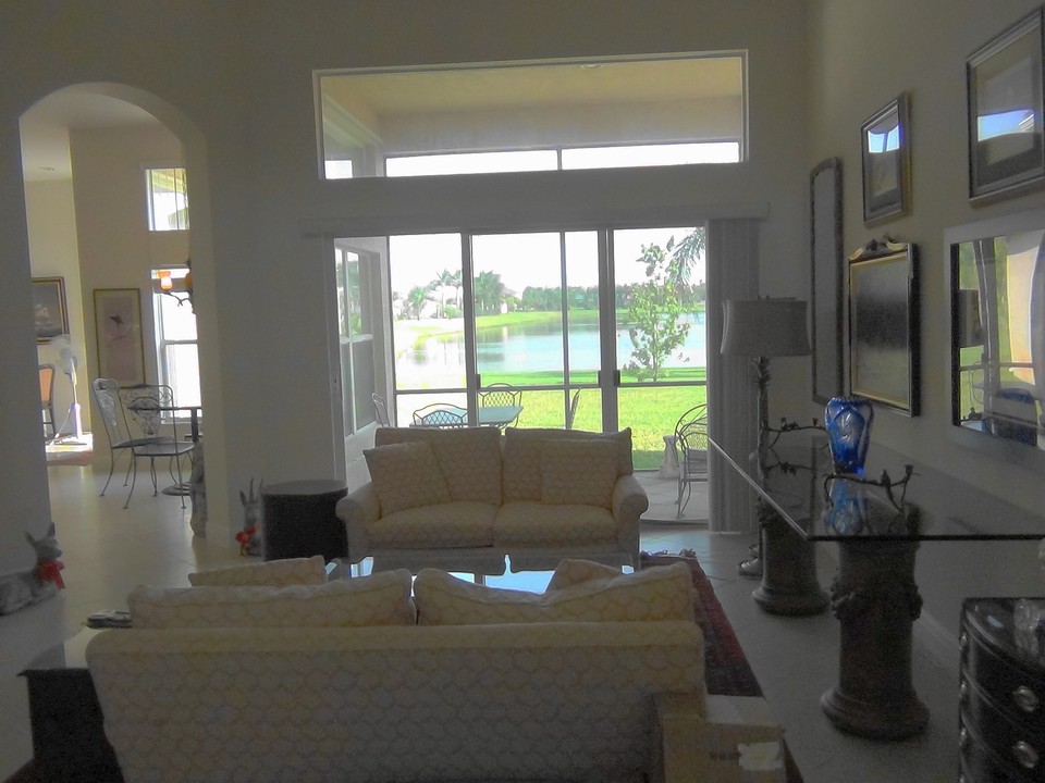 view from foyer to living room