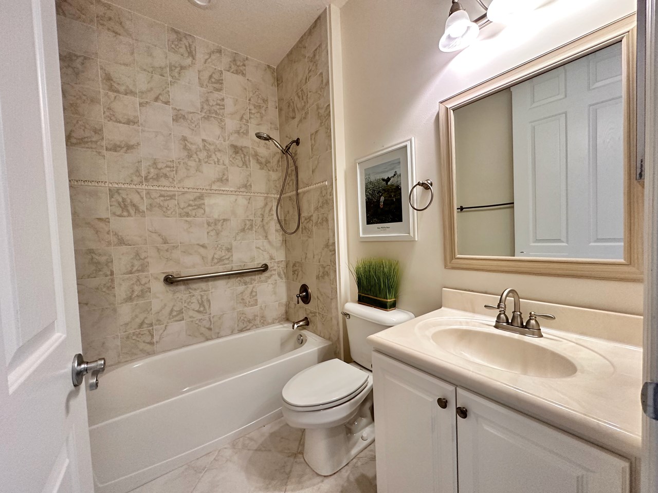 walk in shower and tub in master bath