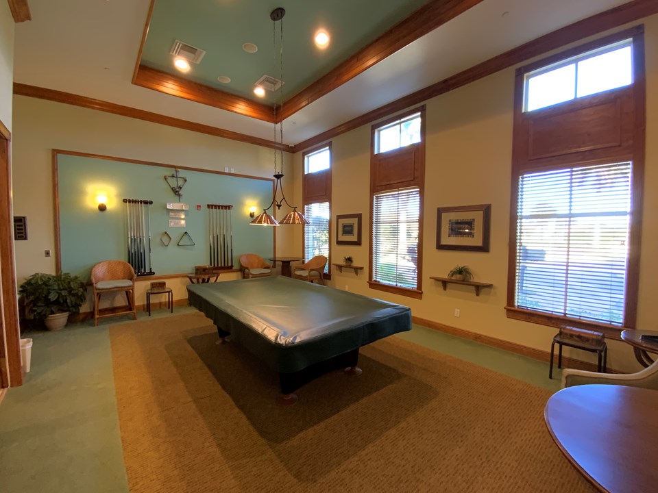 billiard table in clubhouse