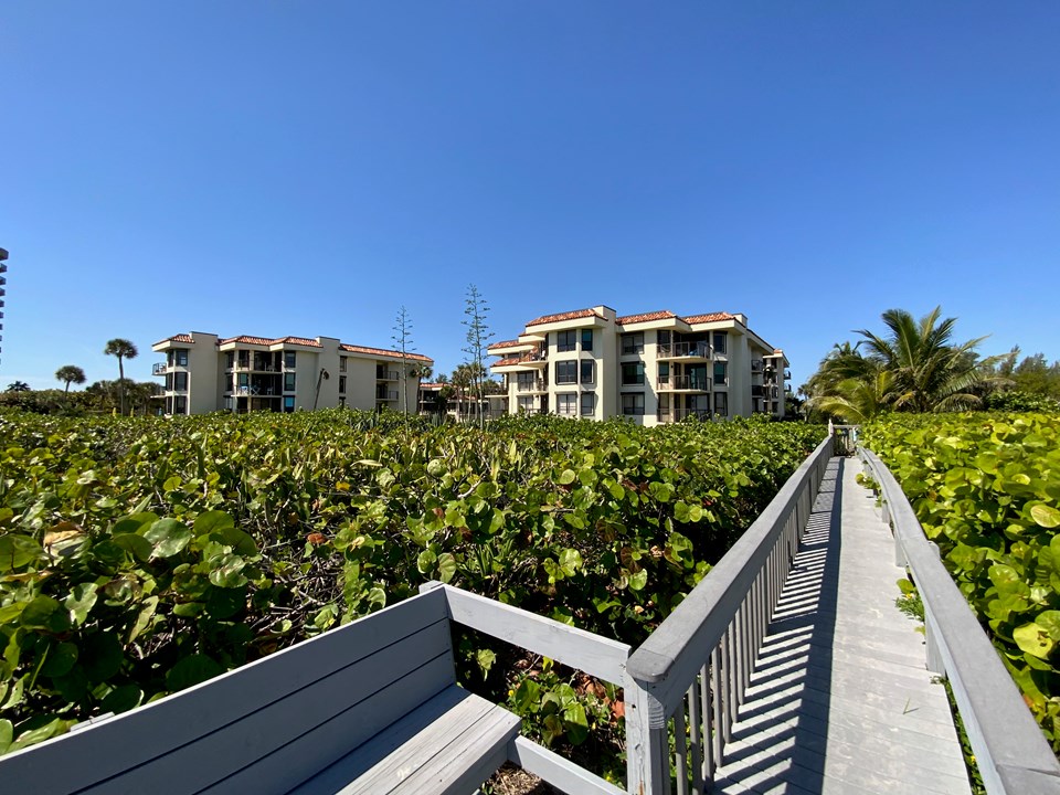 boardwalk and view of treasure cove dunes from beach