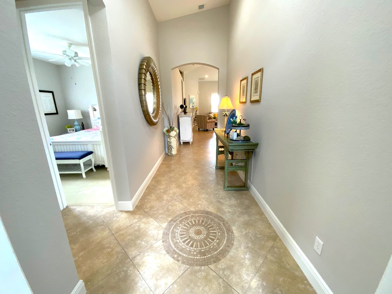 foyer with decorative tile
