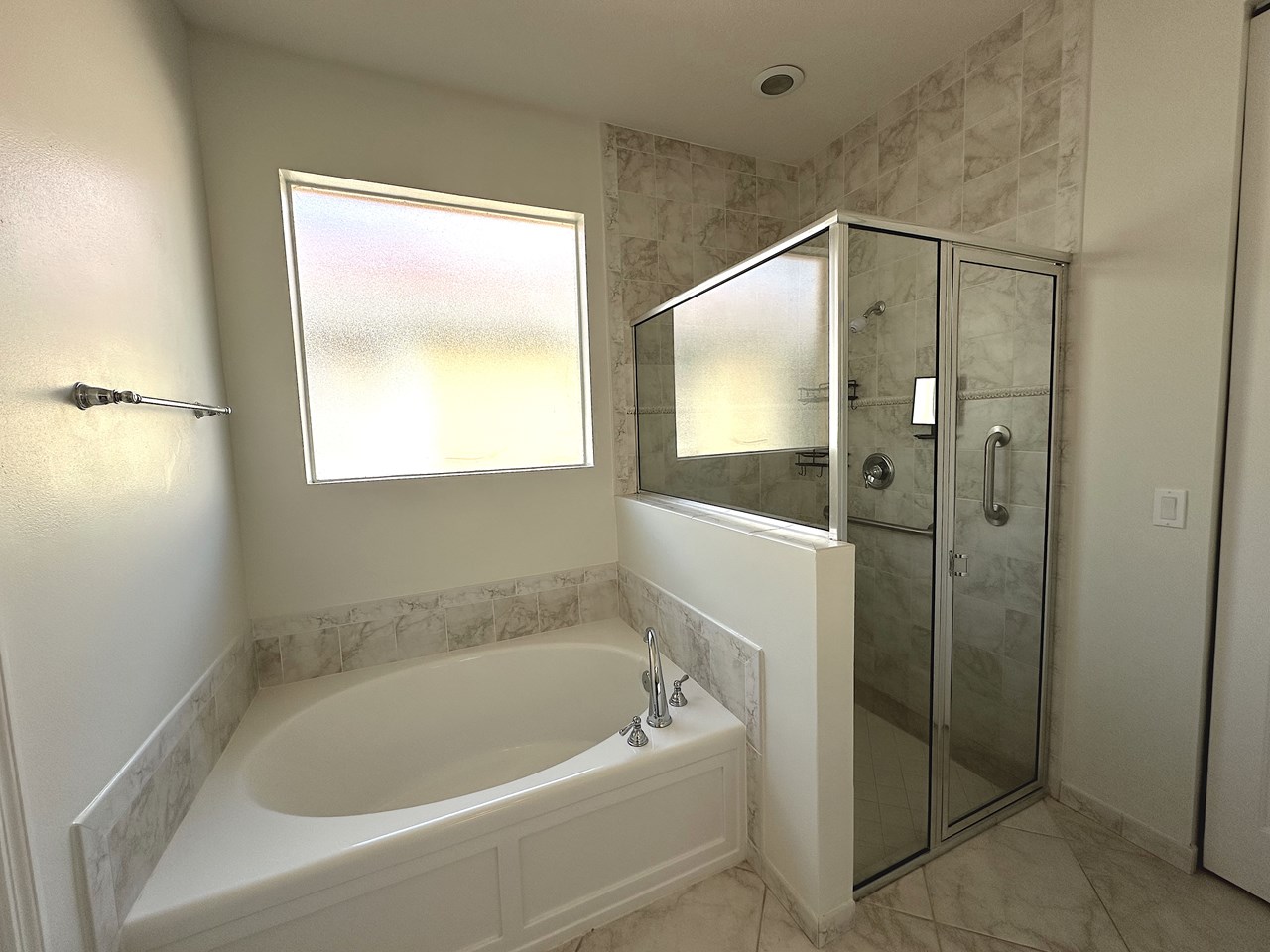 separate tub & shower