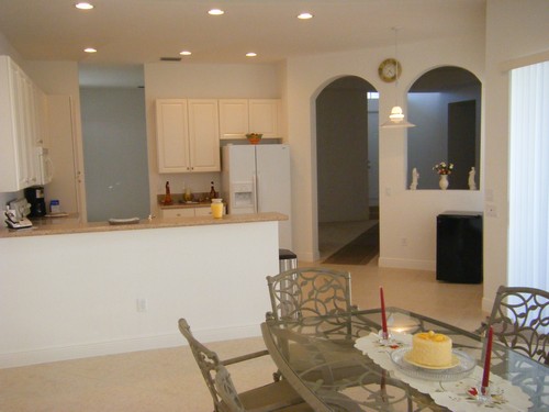 family room looking at kitchen and breakfast nook