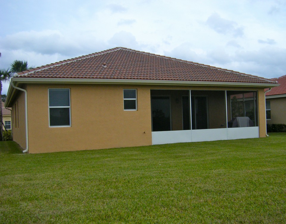 back view with screened patio
