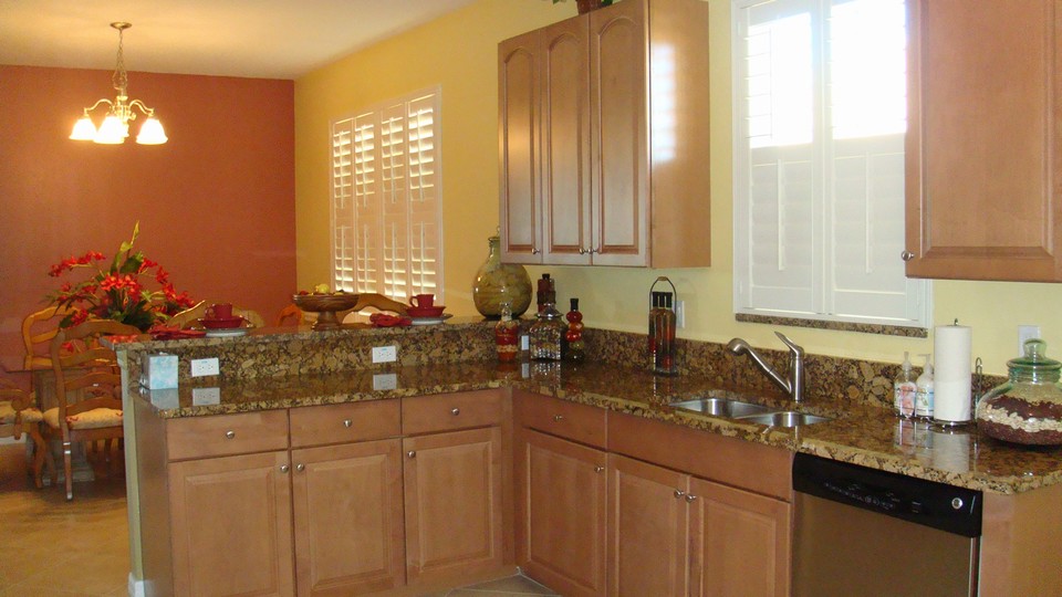 from kitchen looking into dining room