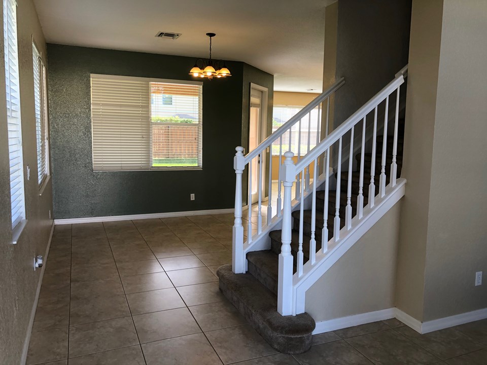 view from front door to dining room