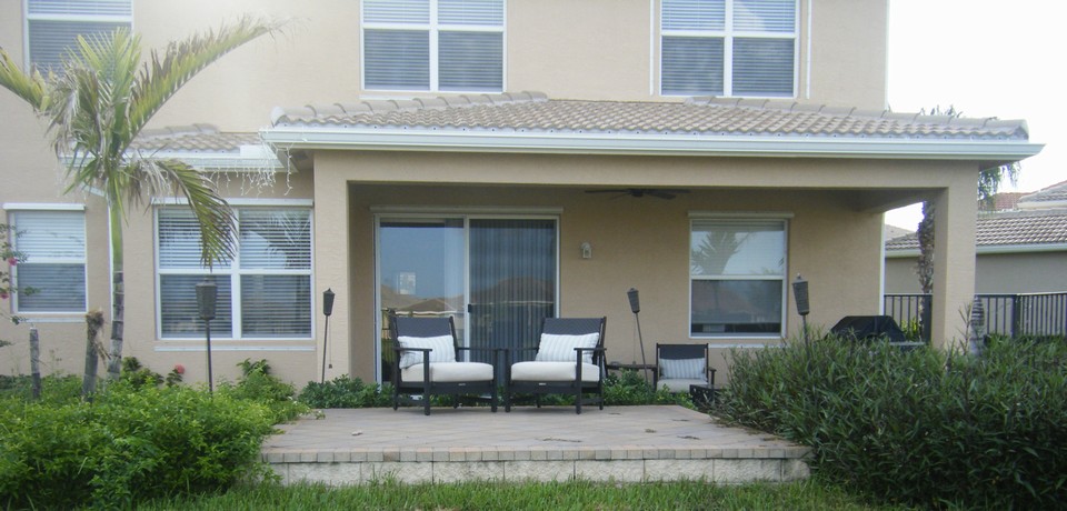 coverd raised patio facing east