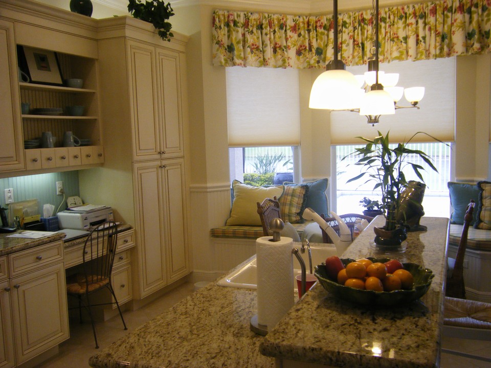 work desk in kitchen and pantry