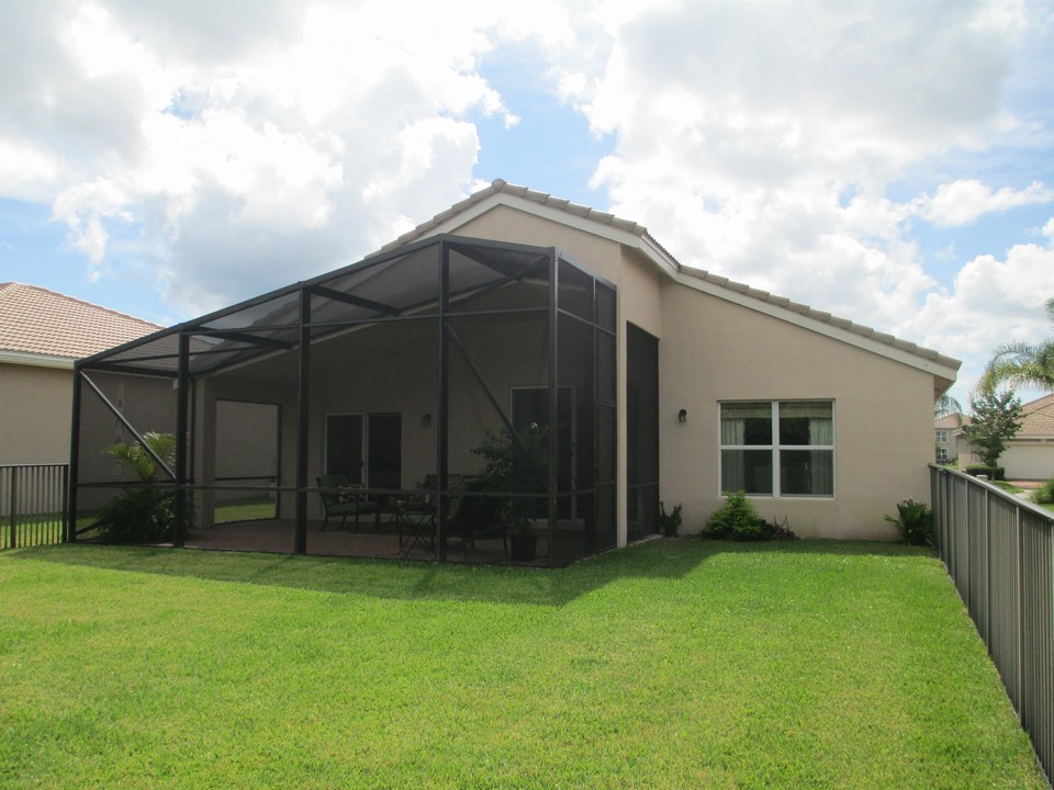 back view of screened patio