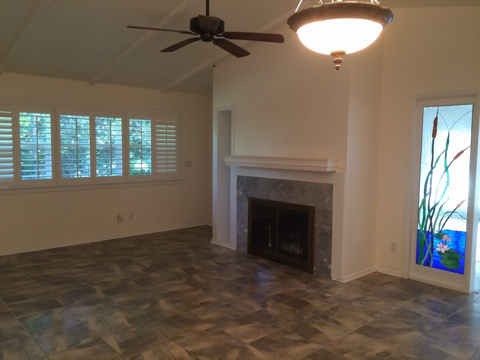 fireplace in family room