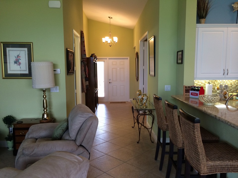 foyer with diagonal tiles