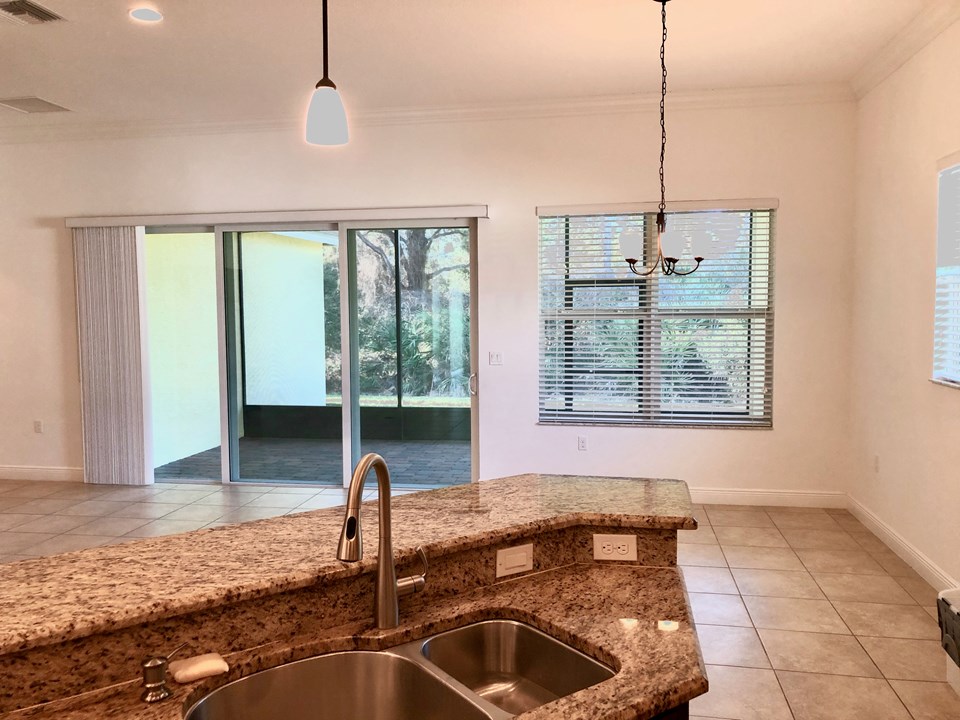 view from kitchen to patio