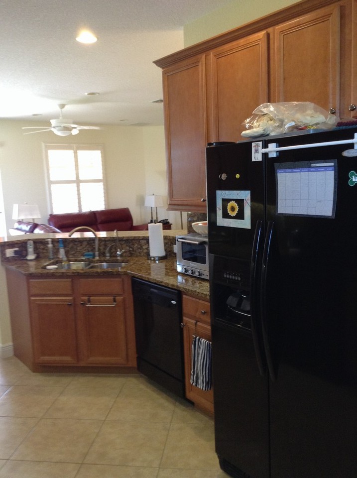 view from kitchen to great room