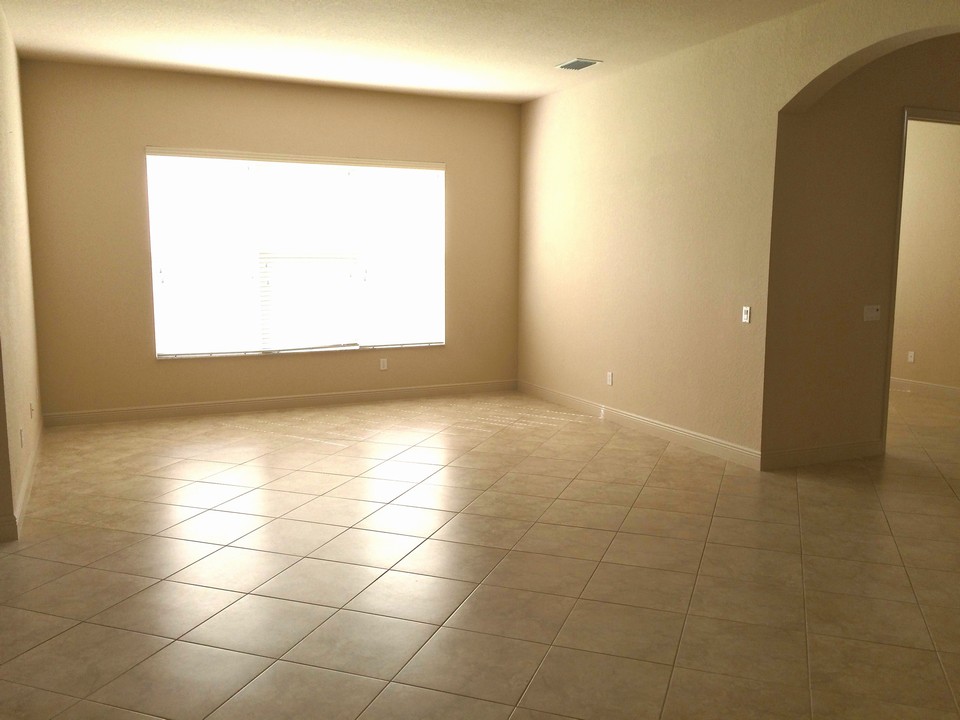 living room with diagonal tile