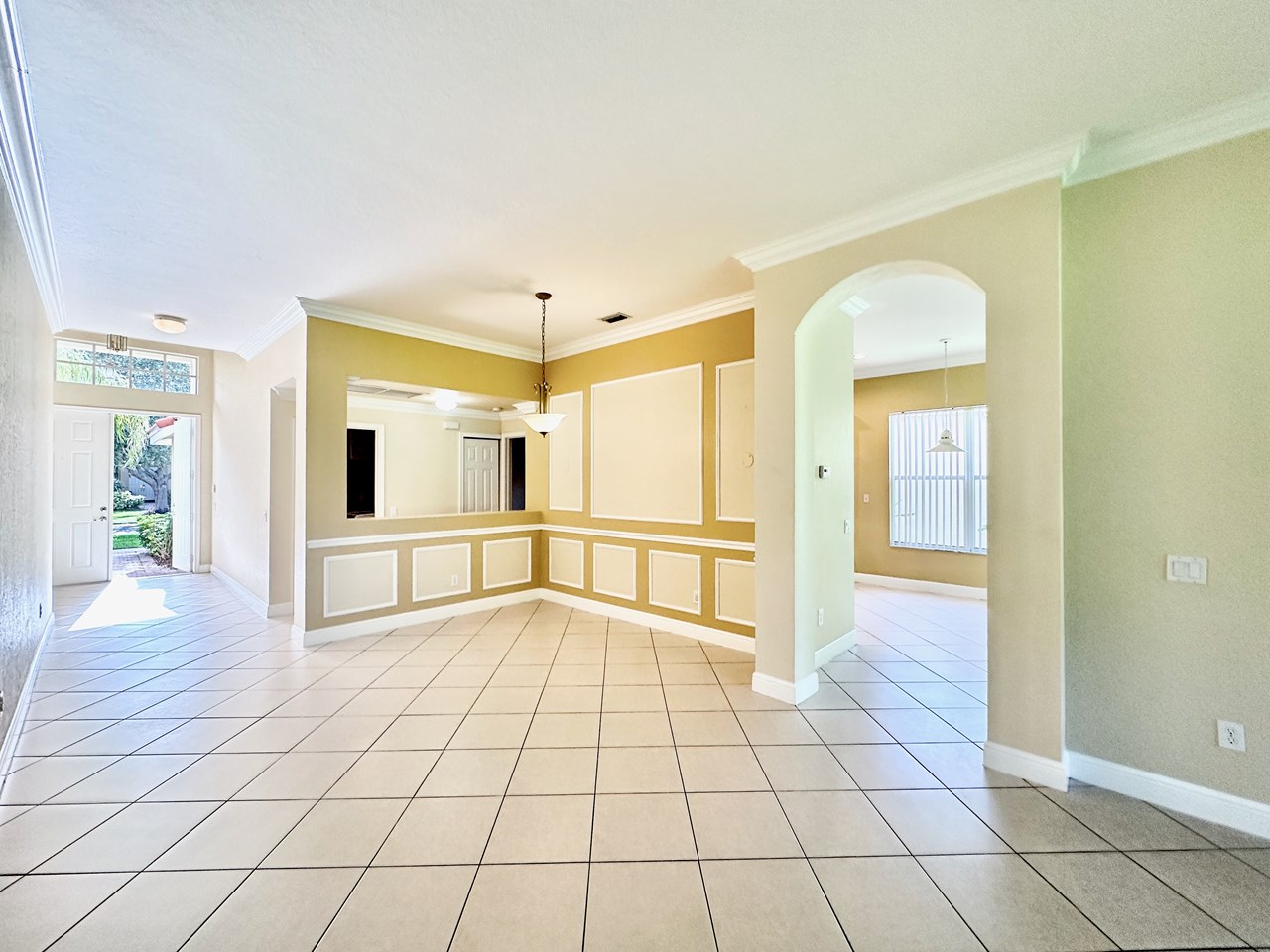 view from living room to dining room