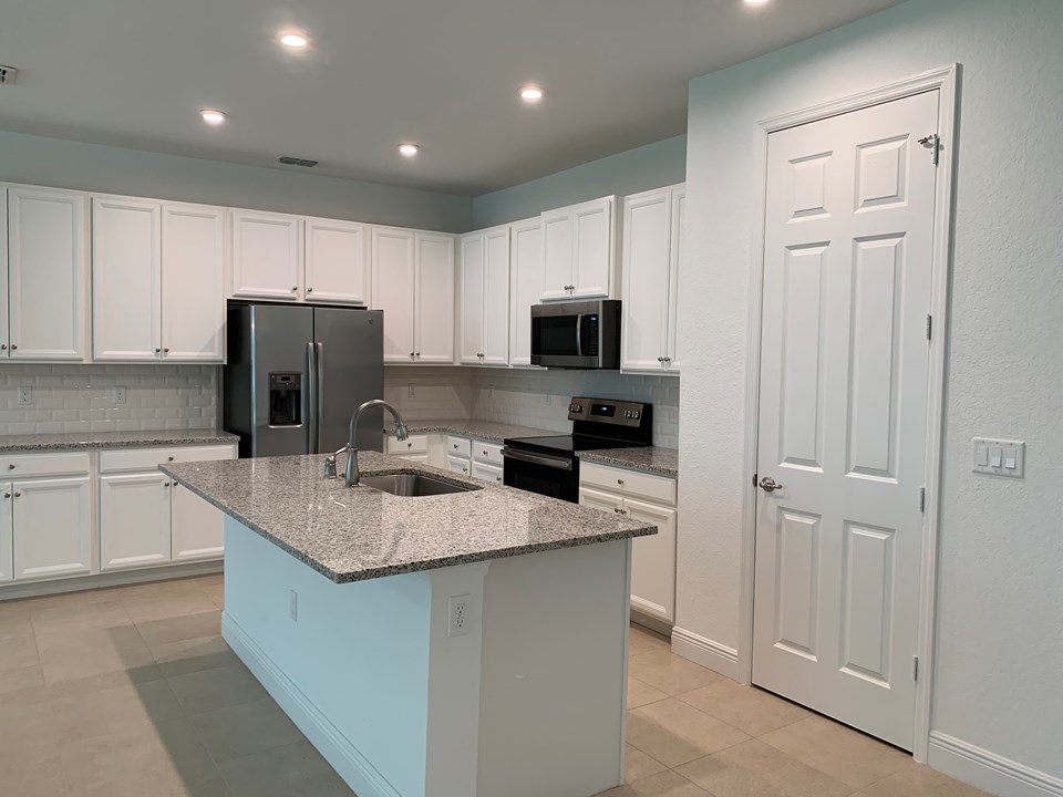 kitchen with corian counters