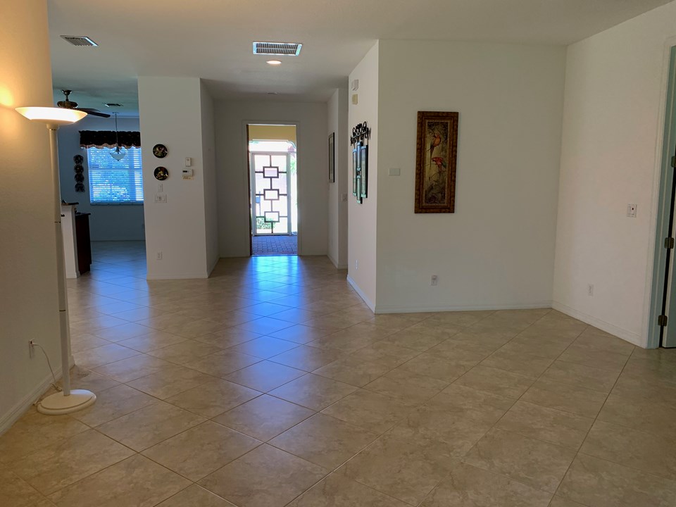 view from patio to front door