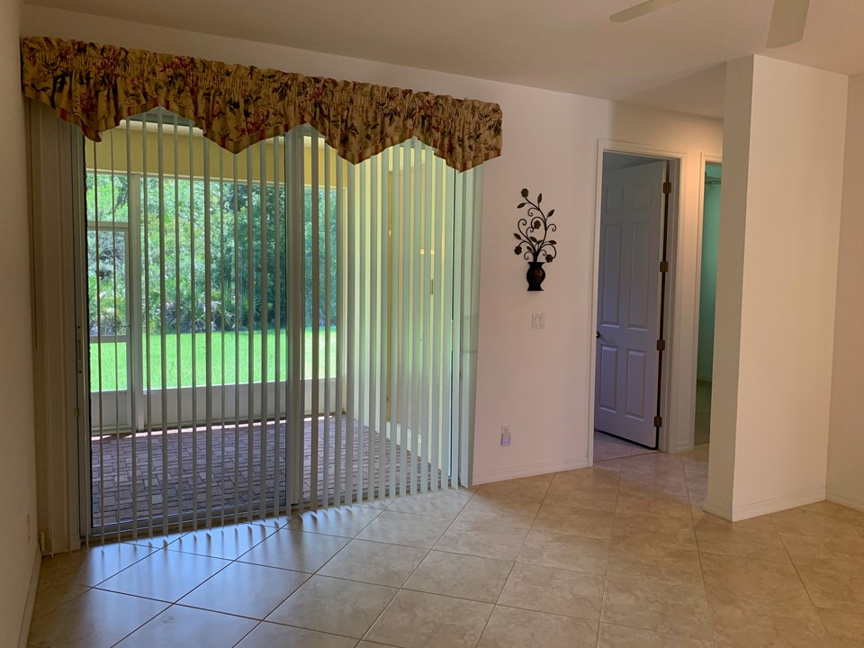 sliding doors to patio off living room