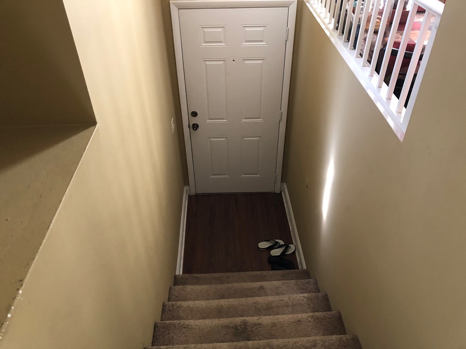 stairway to living area