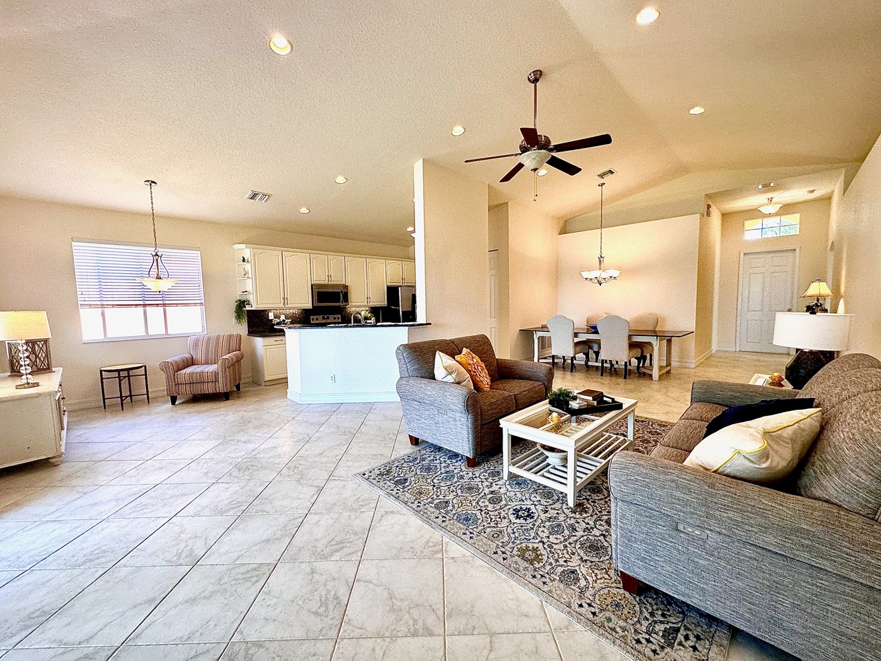 great room, dining room and breakfast nook