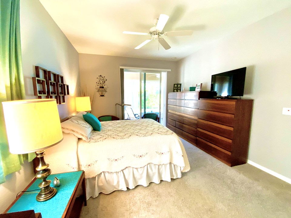 master bedroom - sliding doors to patio