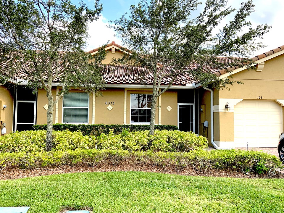 front of villa