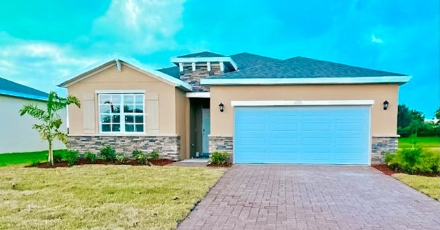 front of home with stone accent